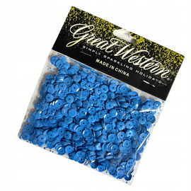 CEKINY NIEBIESKIE DEKORACYJNE DO OZDABIANIA 6MM 14G