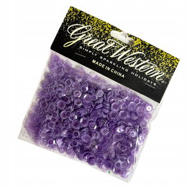 CEKINY FIOLETOWE TRANSPARENTNE DEKORACYJNE DO OZDABIANIA 6MM 14G