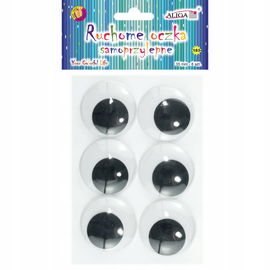 RUCHOME OCZKA OCZY SAMOPRZYLEPNE DO DEKORACJI 35MM 6SZT