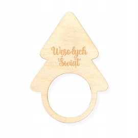 MINI OBRĘCZ CHOINKA ŚWIĄTECZNA WESOŁYCH ŚWIĄT BOMBKA PIERŚCIEŃ NA SERWETKI