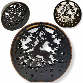 PIĘKNY LAMPION DEKORACJA CZARNA ŚWIĄTECZNA RENIFER ŚWIĘTA BOŻE NARODZENIE