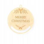 DREWNIANA BOMBKA ŚWIĄTECZNA MERRY CHRISTMAS CHOINKA ZAWIESZKA NA CHOINKĘ