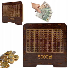 SKARBONKA WYKREŚLANKA KOLOR WENGE NA PREZENT UPOMINEK 5000ZŁ