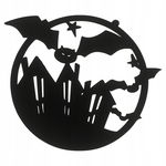 OBRĘCZ CZARNA MIASTO NIETOPERKÓW NIETOPERZ HALLOWEN DO ŁAPACZA MAKRAMY 20CM