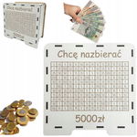 BIAŁA SKARBONKA WYKREŚLANKA "CHCĘ NAZBIERAĆ" NA PREZENT UPOMINEK 5000ZŁ