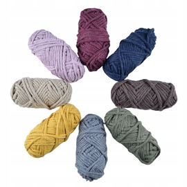 ZESTAW SZNURKÓW BAWEŁNIANYCH DO MAKRAMY MIX 8 KOLORÓW 3MM 160M