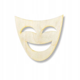 DREWNIANA MASKA DEKOR DECOUPAGE PODKŁADKA PODSTAWKA OZDOBA ZE SKLEJKI 9,5CM