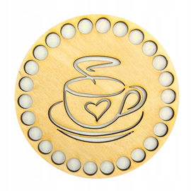 DREWNIANA PODKŁADKA POD KUBEK KAWA HERABTA BAZA ZE SKLEJKI