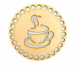 DREWNIANA PODKŁADKA POD KUBEK KAWA COFFEE DEKOR BAZA