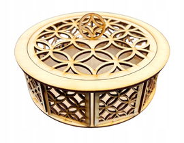 DREWNIANE PUDEŁKO SZKATUŁKA PRZYBORNIK ZE SKLEJKI ZAMYKANE DECOUPAGE 17,5CM