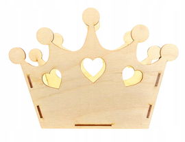 DREWNIANE PUDEŁKO KORONA PREZENT WIECZÓR PANIEŃSKI 18 STKA DECOUPAGE DEKOR