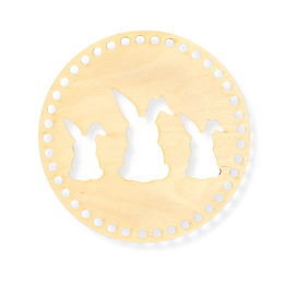 BAZA DREWNIANA DNO DO KOSZYKA SPÓD KOŁO OKRĄG ZE SKLEJKI 20CM ZAJĄC ZAJĄCE