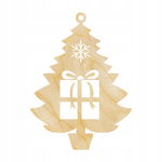 DREWNIANA CHOINKA DRZEWKO ZE SKLEJKI DECO DEKOR ŚWIĘTA ZAWIESZKA 10CM