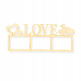 DREWNIANA RAMKA NA ZDJĘCIA ZDJĘCIE INSTAX LOVE ZE SKLEJKI DECOUPAGE DEKOR