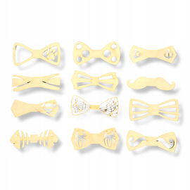 DREWNIANA MUCHA MUSZKA ZESTAW 12SZT STYLOWA ELEGANCKA ZE SKLEJKI DECOUPAGE