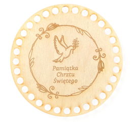 BAZA DNO KOSZYKA SPÓD KOŁO OKRĄG PAMIĄTKA CHRZTU GOŁĄB DECOUPAGE 15CM