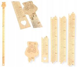 DREWNIANA MIARKA WZROSTU NA ŚCIANĘ DLA DZIECKA MIŚ MISIEK 70-165CM