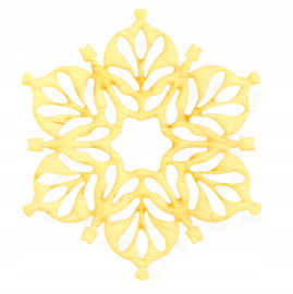 DREWNIANA ZAWIESZKA NA CHOINKĘ KWIAT AŻUR DECUPOAGE ZE SKLEJKI DEKOR 8,5CM