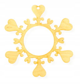 DREWNIANA ZAWIESZKA NA CHOINKĘ AŻUROWA OKRĄGŁA DECUPOAGE DEKORY DEKOR 10CM