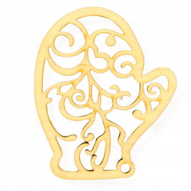 DREWNIANA RĘKAWICZKA RĘKAWICA AŻUR ZAWIESZKA ZE SKLEJKI DECOUPAGE DEKOR