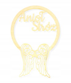 OBRĘCZ DREWNIANA ANIOŁ STRÓŻ ZE SKRZYDAŁMI DUŻA DO MAKRAMY ŁAPACZA SNÓW 55C