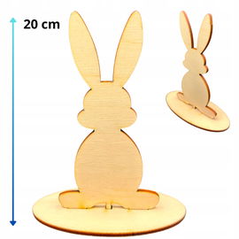 DREWNIANY ZAJĄC ZAJĄCZEK KRÓLIK NA PODSTAWCE DECOUPAGE ZE SKLEJKI 20CM