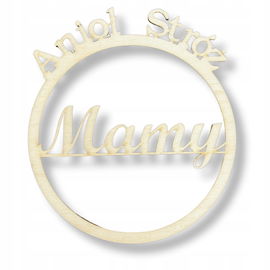 OBRĘCZ DREWNIANA ANIOŁ STRÓŻ MAMY 13CM DO MAKRAMY ŁAPACZA SNÓW