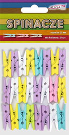 Klamerki spinacze drewniane ozdobne pastelowe mini