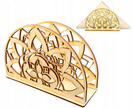 DREWNIANY SERWETNIK STOJĄCY ZE SKLEJKI DECOUPAGE AŻUR OZDOBA DEKOR BAZA