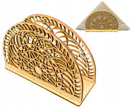 DREWNIANY SERWETNIK STOJĄCY ZE SKLEJKI DECOUPAGE AŻUR OZDOBA DEKOR BAZA