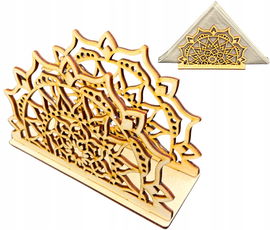 DREWNIANY SERWETNIK STOJĄCY ZE SKLEJKI DECOUPAGE AŻUR OZDOBA DEKOR BAZA