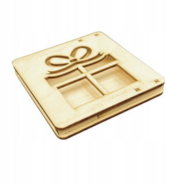 Drewniane pudełko pudełeczko mini pojemnik ze sklejki zamykane deocupage