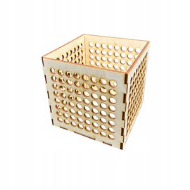 Lampion drewniany latarenka ze sklejki decoupage ozdoba świecznik 11cm