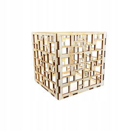 Lampion latarenka drewniany ze sklejki decoupage ozdoba świecznik 11cm