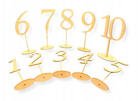 DREWNIANA DEKORACJA NUMERY CYFRY NA STÓŁ STOLIK STOŁY NA WESELE ŚLUB 21CM