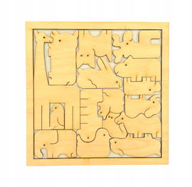 DREWNIANE PUZZLE UKŁADANKA ZWIERZĘTA ZWIERZĄTKA ZOO ZE SKLEJKI DECOUPAGE