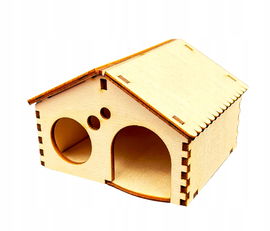 DREWNIANY DOM DOMEK ZE SKLEJKI DLA CHOMIKA MYSZKI GRYZONIA DECOUPAGE