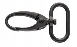 Karabińczyk metalowy brelok krab 20mm czarny mat