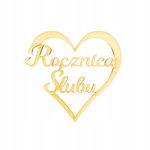 DREWNIANE SERCE NAPIS ROCZNICA ŚLUBU ZE SKLEJKI 7CM