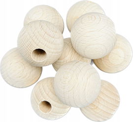 KORALE KORALIKI KULKI DREWNIANE DO MAKRAMY Z DUŻYM OTWOREM 25MM 10SZT