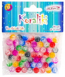 Korale plastikowe kolorowe 10mm ombre mix 80szt