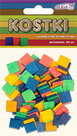 Kostki drewniane kolorowe mix 100 szt