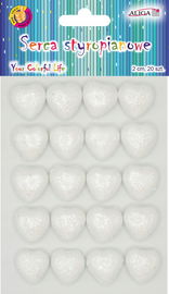 Serca styropianowe brokatowe perłowe