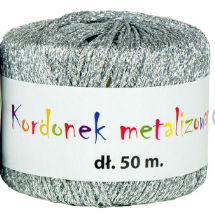 KORDONEK METALIZOWANY SREBRNY DO HAFTU SZYDEŁKA SZYDEŁKOWANIA 2MM 50M