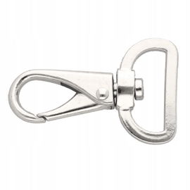 KARABIŃCZYK METALOWY 26 MM NIKIEL POŁYSK BRELOK