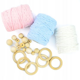 Sznurek bawełniany 3mm ZESTAW DO MAKRAMY 3x100m