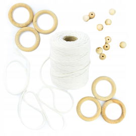 Sznurek bawełniany zestaw do makramy naturalny 3mm