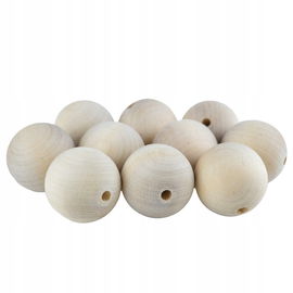 KORALIKI KORALE DREWNIANE KULKI DO MAKRAMY ANIOŁKÓW DECOUPAGE 30MM 10SZT