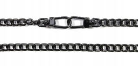 ŁAŃCUSZEK PASEK DO TOREBKI PORTMONETKI Z KARABIŃCZYKIEM 120CM CZARNY