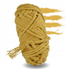 Sznurek do makramy bawełniany skręcany 3mm 20m musztardowy